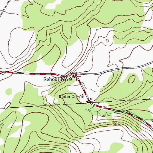 Topographic Map of School Number 9 (historical), NY