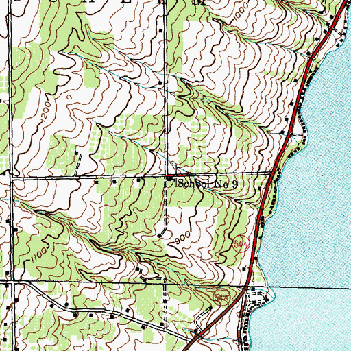 Topographic Map of School Number 9 (historical), NY