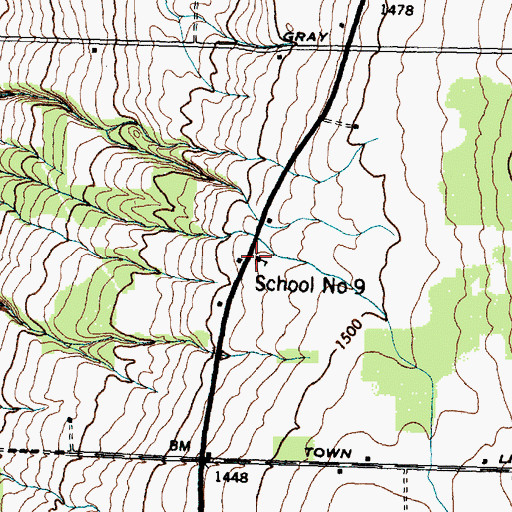 Topographic Map of School Number 9 (historical), NY