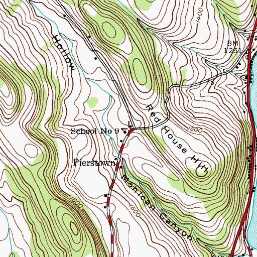Topographic Map of School Number 9 (historical), NY