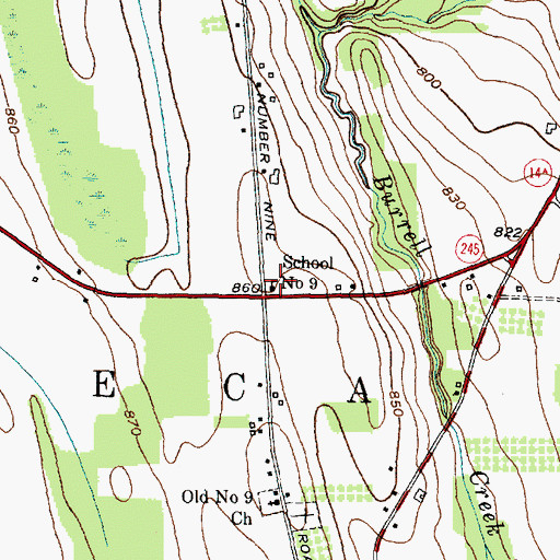 Topographic Map of School Number 9 (historical), NY