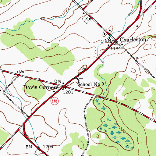 Topographic Map of School Number 9 (historical), NY