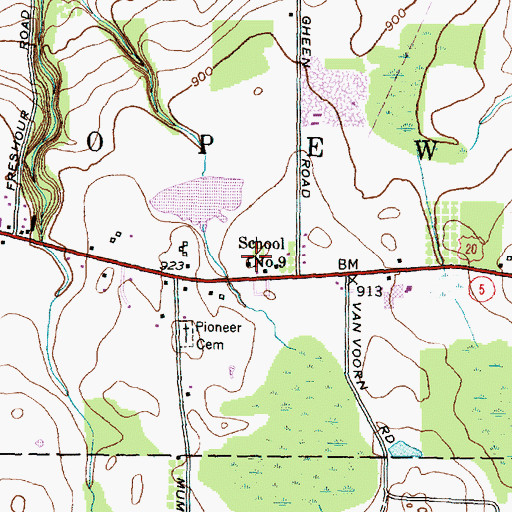 Topographic Map of School Number 9 (historical), NY