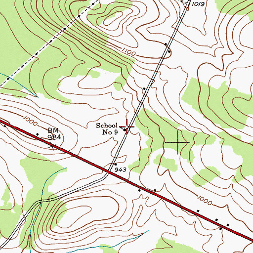 Topographic Map of School Number 9 (historical), NY