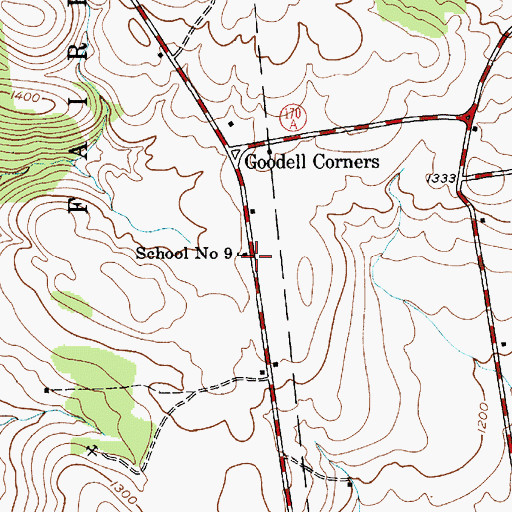Topographic Map of School Number 9 (historical), NY