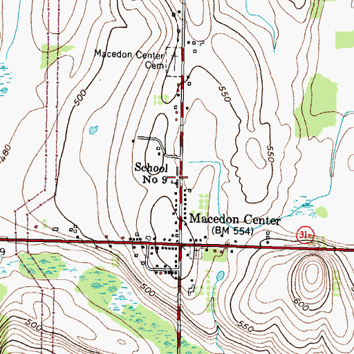 Topographic Map of School Number 9 (historical), NY