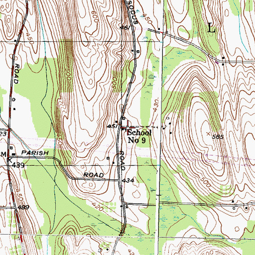 Topographic Map of School Number 9 (historical), NY
