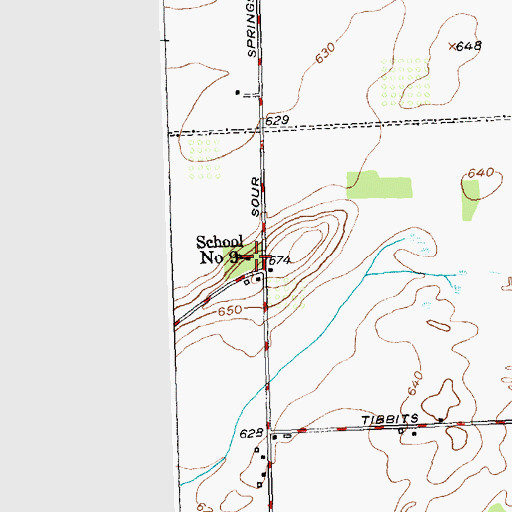 Topographic Map of School Number 9 (historical), NY