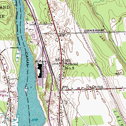 Topographic Map of School Number 9 (historical), NY
