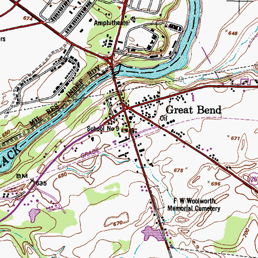 Topographic Map of School Number 9 (historical), NY