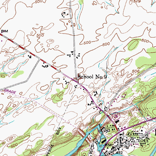 Topographic Map of School Number 9 (historical), NY