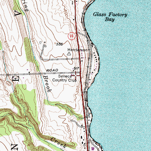 Topographic Map of Seneca Country Club, NY
