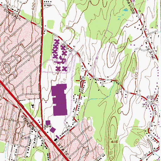 Topographic Map of Stanford Golf Course, NY