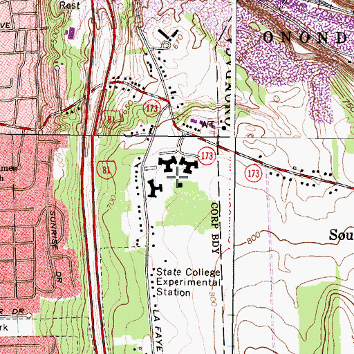Topographic Map of State College Experimental Station, NY