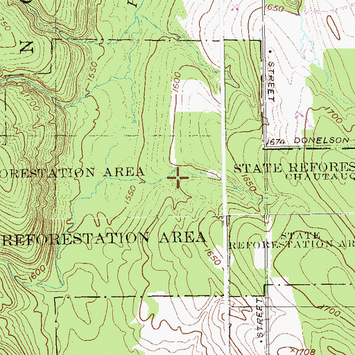 Topographic Map of State Reforestation Area Chautauqua Number 11, NY