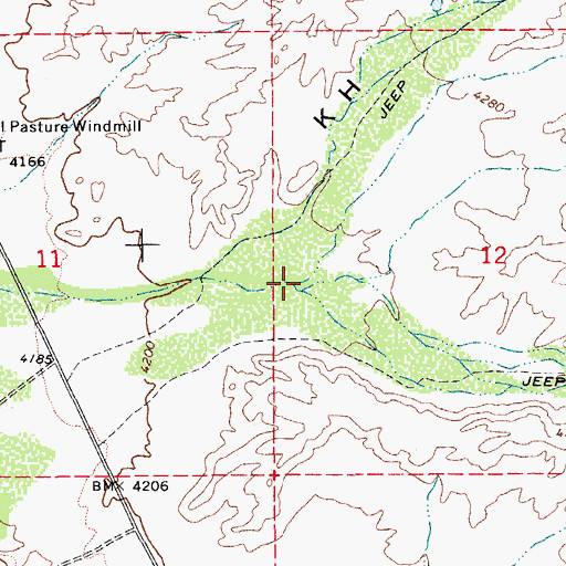 Topographic Map of President Canyon, AZ