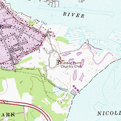 Topographic Map of Timber Point Country Club, NY