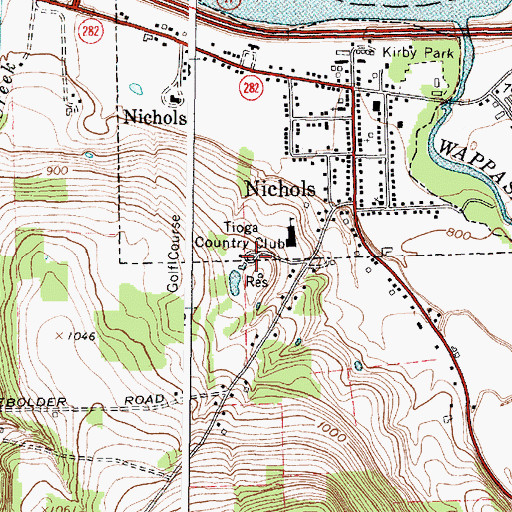 Topographic Map of Tioga Country Club, NY