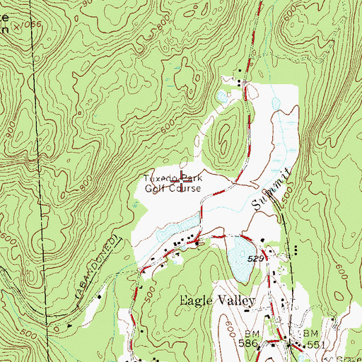 Topographic Map of Tuxedo Park Golf Course, NY