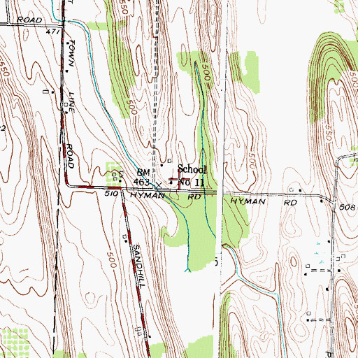 Topographic Map of School Number 11 (historical), NY