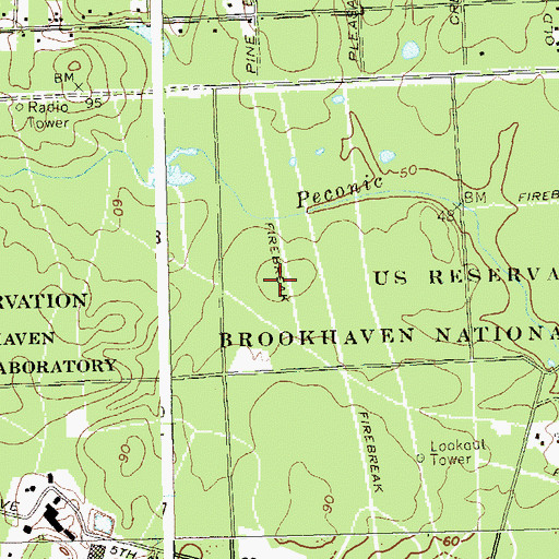Topographic Map of Brookhaven National Laboratory, NY