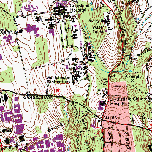Topographic Map of Westchester Penitentiary, NY