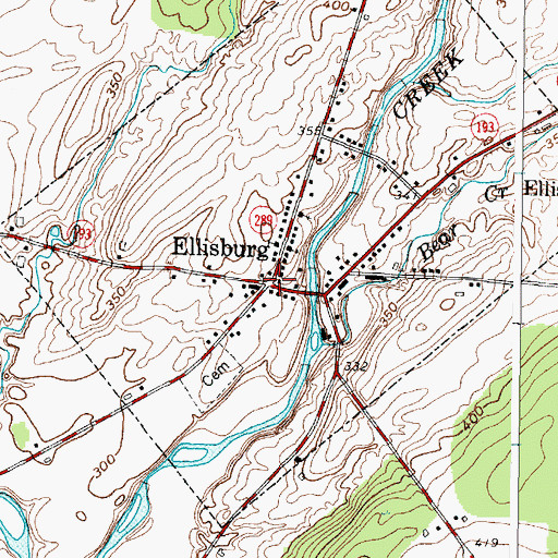 Topographic Map of Ellisburg, NY