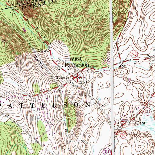 Topographic Map of West Patterson, NY