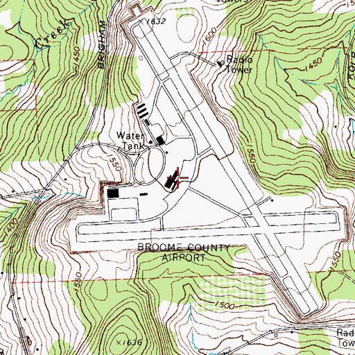 Topographic Map of Greater Binghamton Airport/Edwin A Link Field, NY