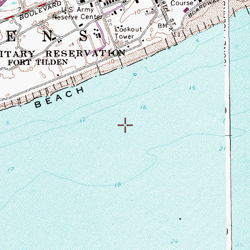 Topographic Map of Private Sealanes-Jamaica Bay Seaplane Base, NY