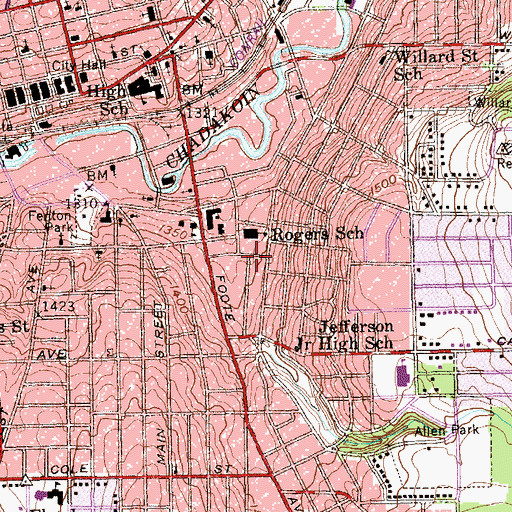 Topographic Map of WCA Hospital Heliport, NY