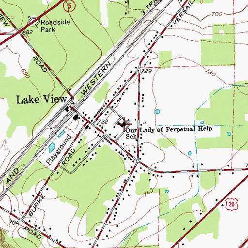 Topographic Map of Southtowns Catholic School, NY