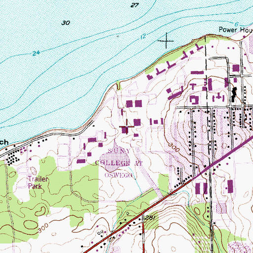 Topographic Map of State University of New York at Oswego, NY