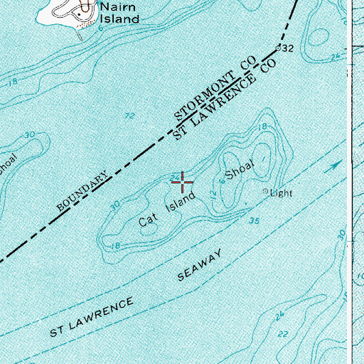 Topographic Map of Cat Island (historical), NY