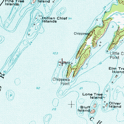 Topographic Map of Chippewa Point, NY