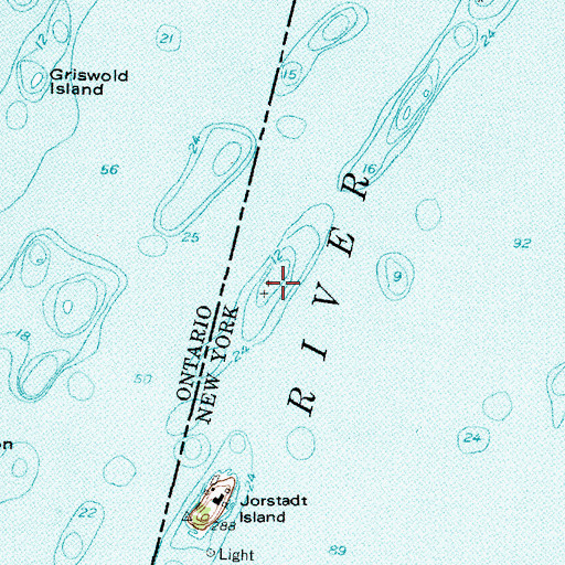 Topographic Map of Dark Island Shoal, NY