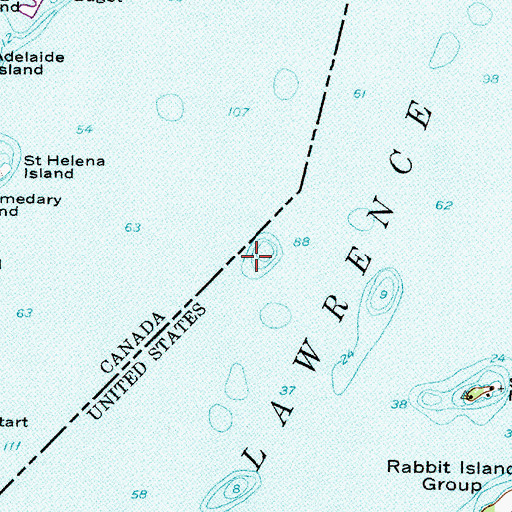 Topographic Map of Scow Island Outer Shoal, NY