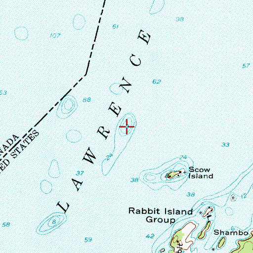 Topographic Map of Scow Island Inner Shoal, NY