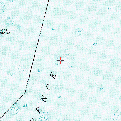 Topographic Map of Lower Scow Island Shoal, NY