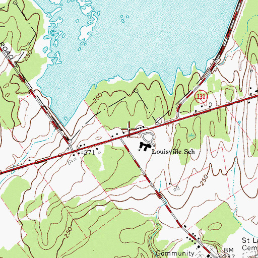 Topographic Map of Louisville Corner, NY