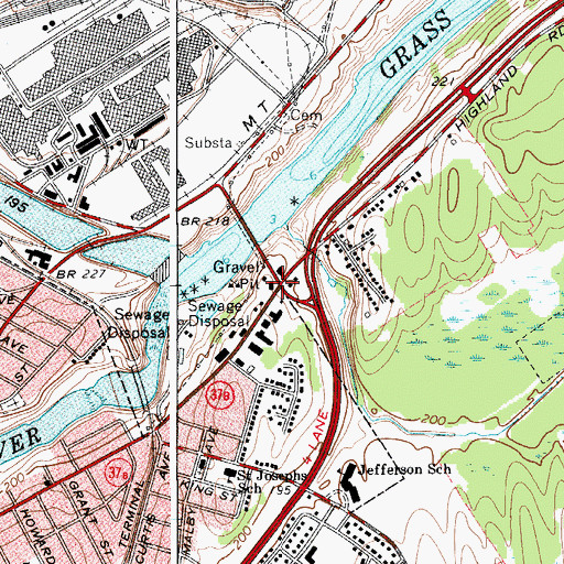 Topographic Map of Massena Rescue Squad, NY