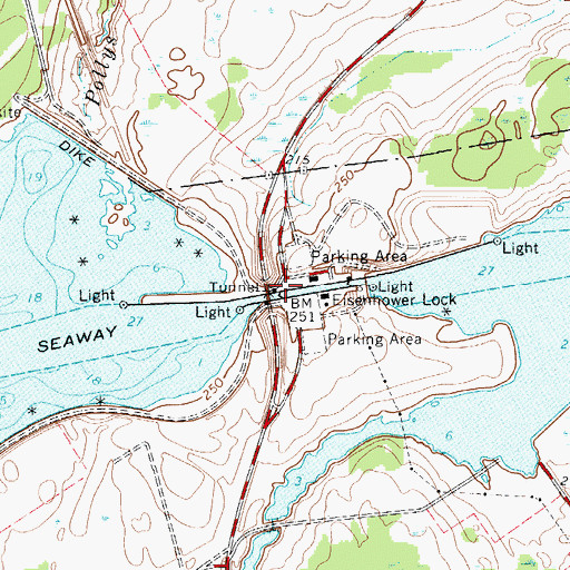 Topographic Map of RT Seaway Eisenhower Vessel Traffic Control, NY