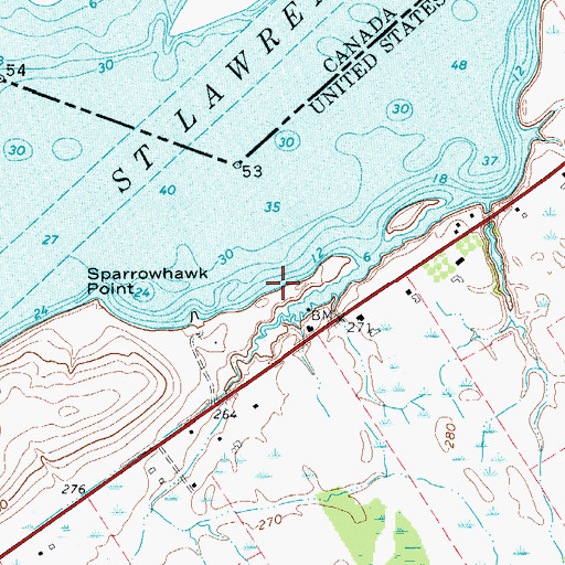 Topographic Map of Leading Light, NY