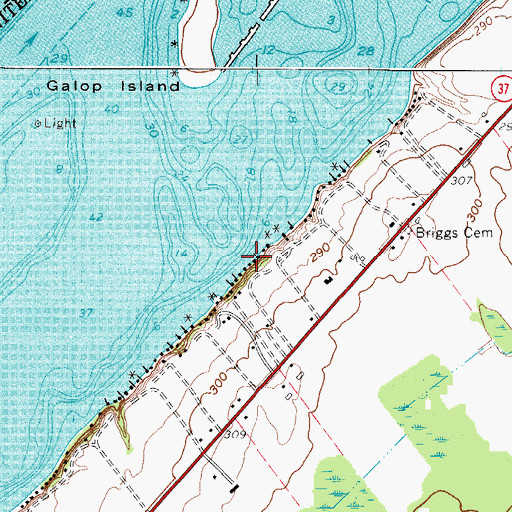 Topographic Map of Montroys Boat Basin, NY