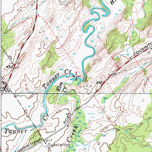 Topographic Map of Tanner Creek, NY