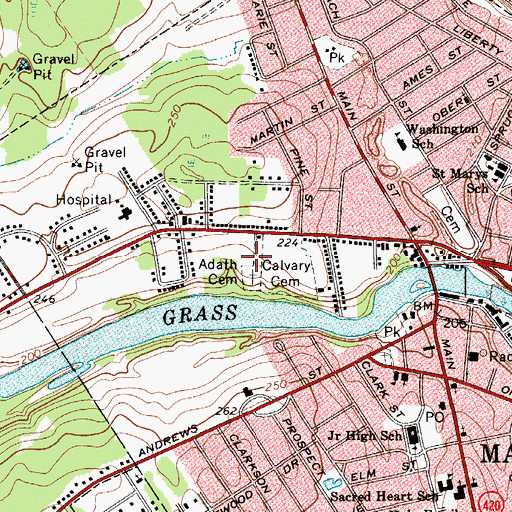 Topographic Map of Adath Israel Cemetery, NY