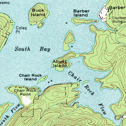 Topographic Map of Albert Island, NY