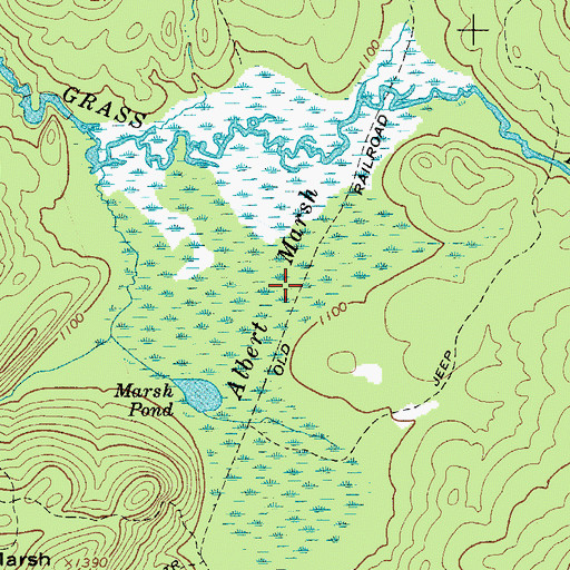 Topographic Map of Albert Marsh, NY