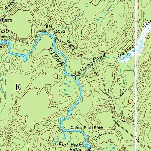 Topographic Map of Allen Pond Outlet, NY