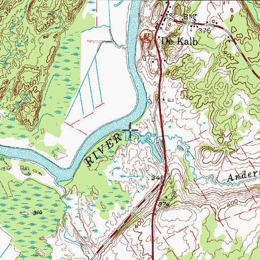 Topographic Map of Anderson Creek, NY